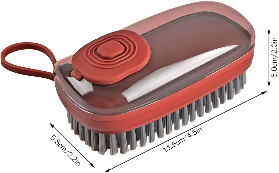 فرشاة تنظيف مع موزع صابون - برتقالي غامق